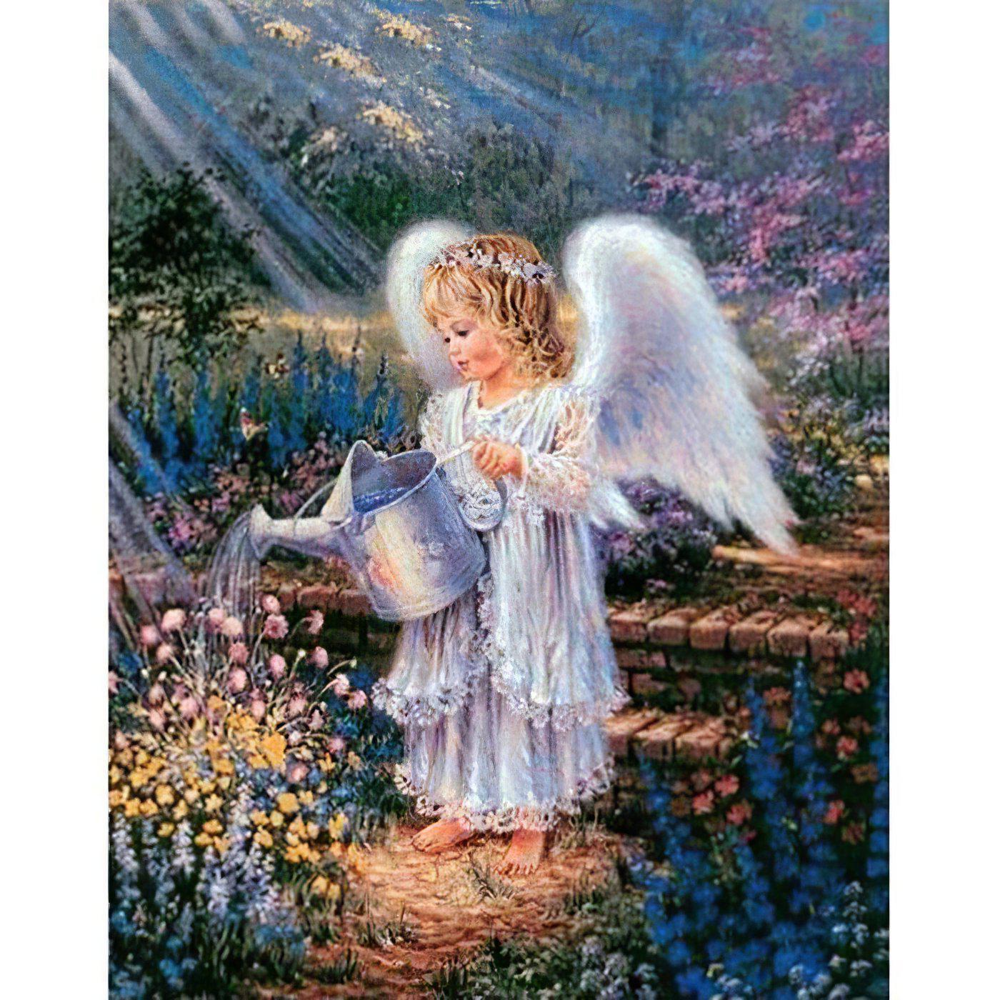 Diamond Paintings - Angel Girl Watering Plants