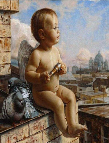 Paint by Numbers Kit - Angel and Pigeons