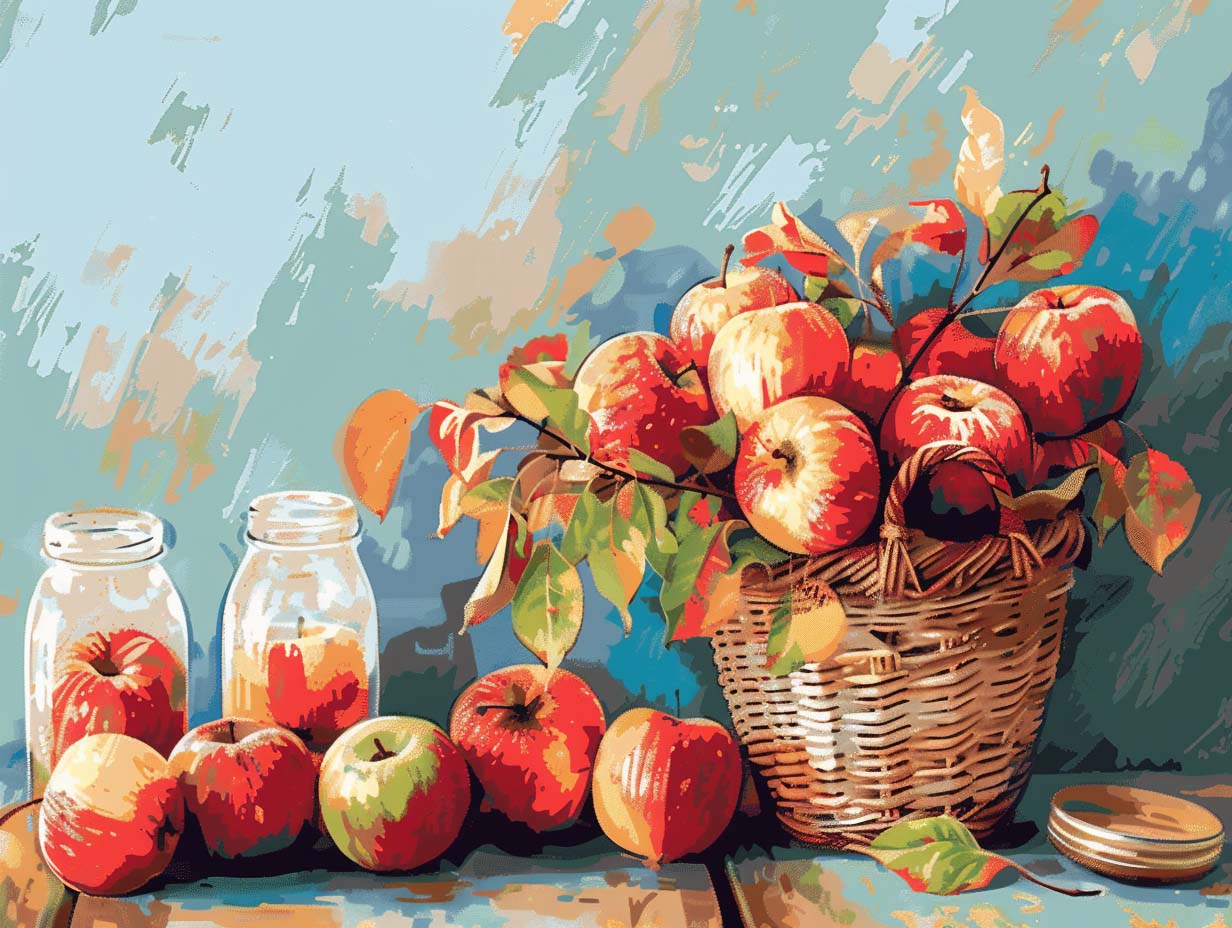 Paint by Numbers Kit - Autumn Apple Basket
