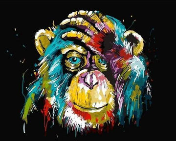 Paint by Numbers Kit - Baboon Pop Art
