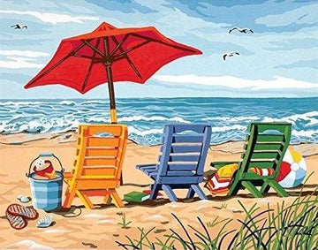 Paint by Numbers Kit - Beach Chairs