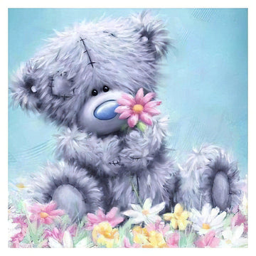 Diamond Paintings - Bear With Flowers