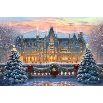 Diamond Paintings - Beautiful Christmas Tree Winter Snow House