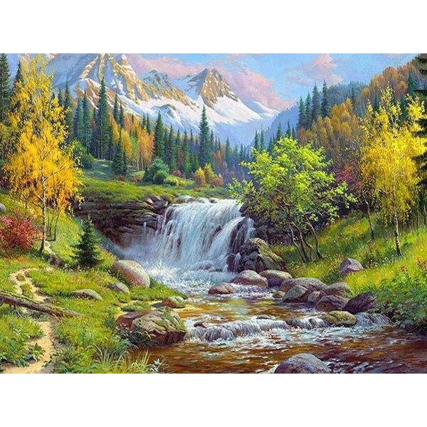 Diamond Paintings - Beautiful Ice Mountain Waterfall