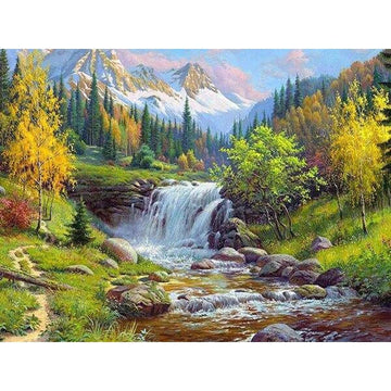 Diamond Paintings - Beautiful Ice Mountain Waterfall