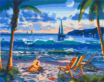 Paint by Numbers Kit - Beautiful Night In Beach