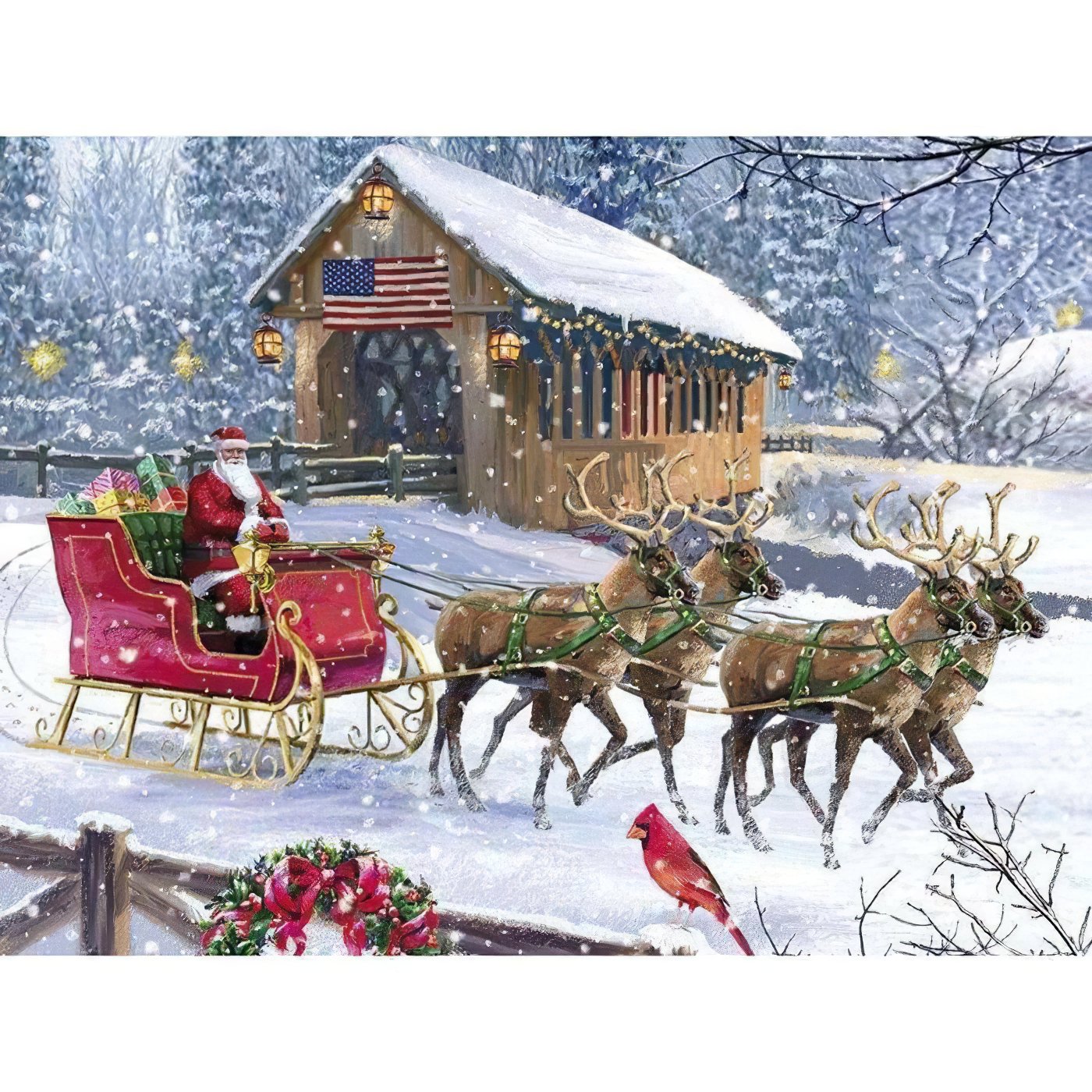 Diamond Paintings - Beautiful Time And The Car Of Santa
