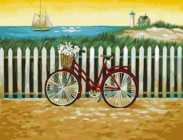 Paint by Numbers Kit - Bicycle near the Sea