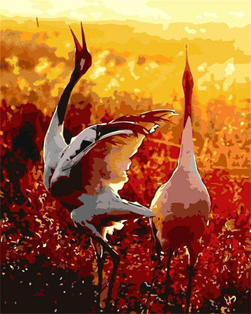Paint by Numbers Kit - Bird Dancing in Red Heaven