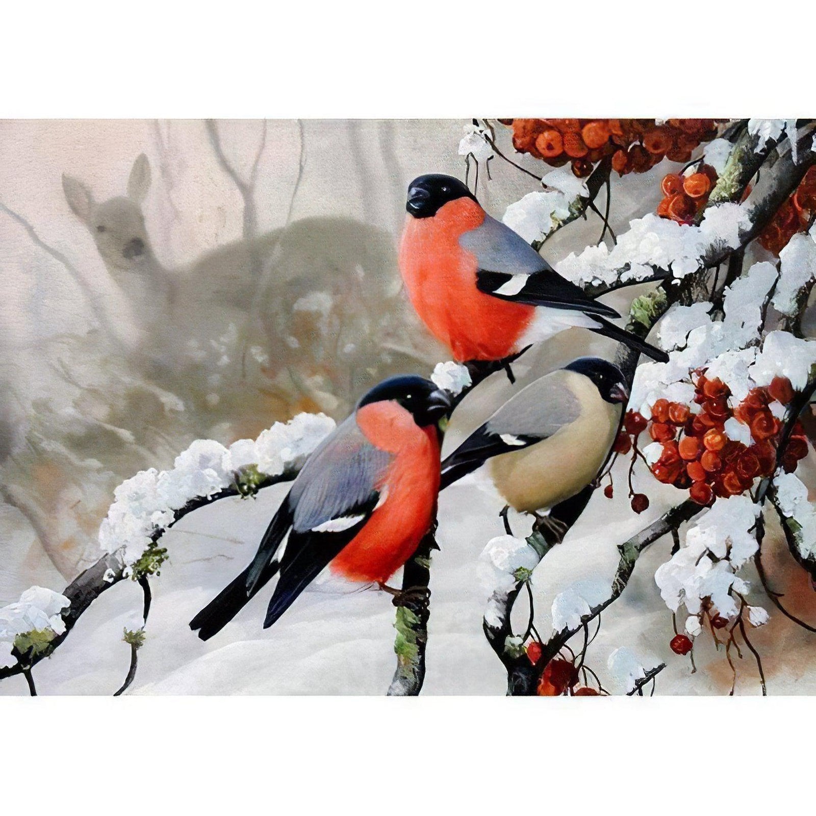 Diamond Paintings - Bird On The Tree In Winter