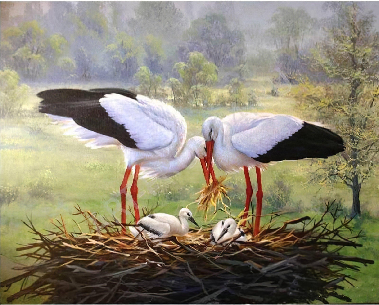 Diamond Paintings - Birdhouse Of Storks