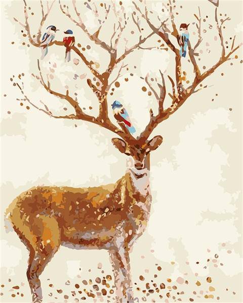 Paint by Numbers Kit - Birds Tree Deer
