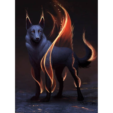 Diamond Paintings - Black Dog Fire