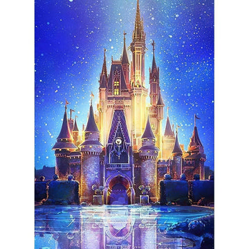 Diamond Paintings - Blue Castle Shimmering At Night
