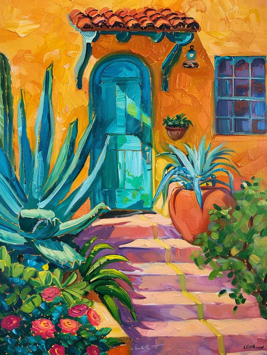 Paint by Numbers Kit - Blue Door Blossoms