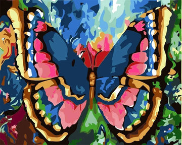 Paint by Numbers Kit - Blue Pink Butterfly