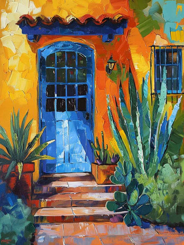 Paint by Numbers Kit - Blue Tile Door