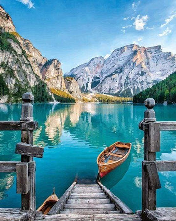 Paint by Numbers Kit - Boat on the Mountain Lake