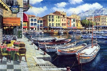 Paint by Numbers Kit - Boats in Harbor