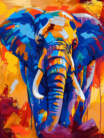 Paint by Numbers Kit - Bold Elephant Digital Painting