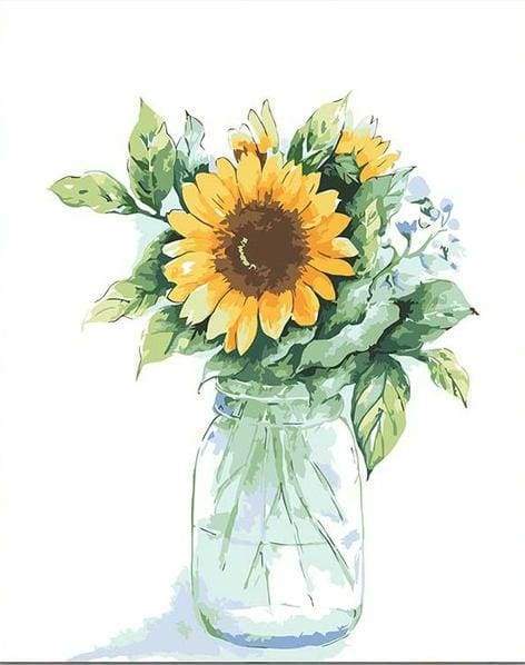 Paint by Numbers Kit - Bottle Of Sunflowers