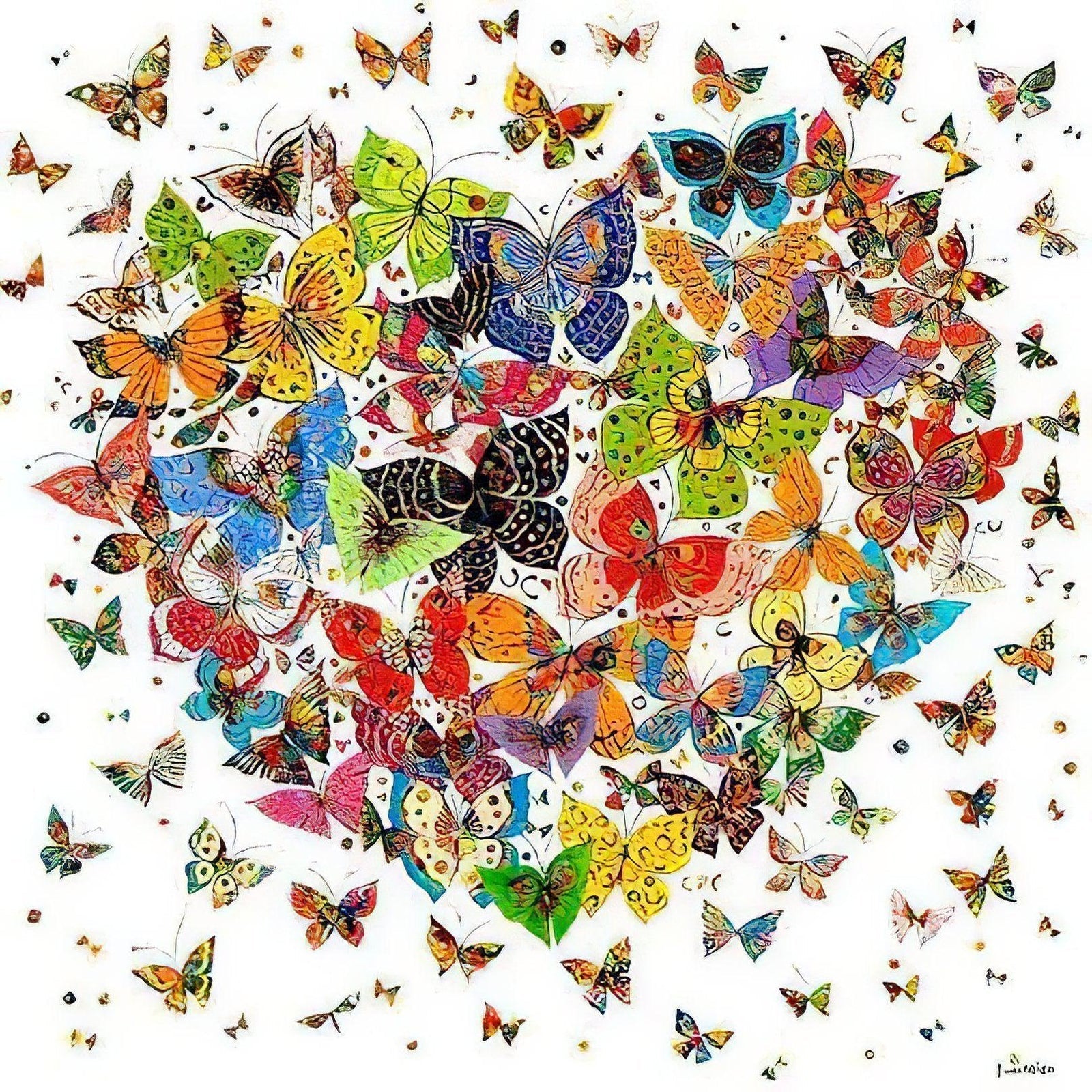 Diamond Paintings - Bouquet Of Flowers In The Heart Shape