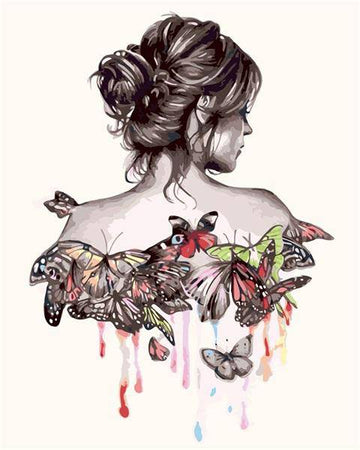 Paint by Numbers Kit - Butterfly In Back Girl