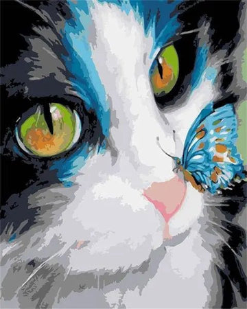 Paint by Numbers Kit - Butterfly in Cats Nose