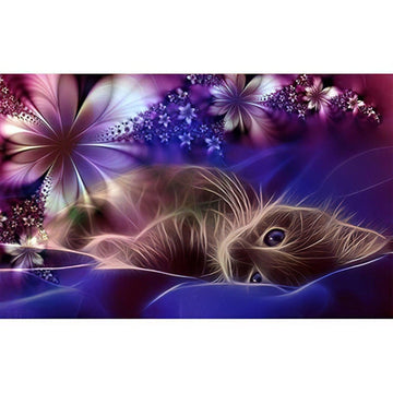 Diamond Paintings - Cat And Flowers