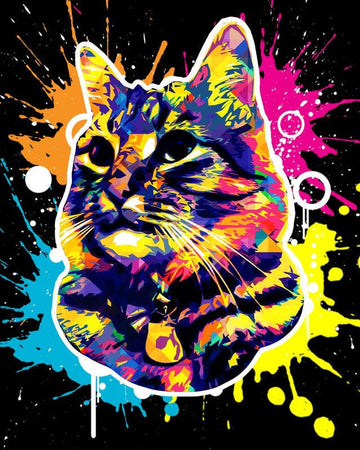 Paint by Numbers Kit - Cat Splash Pop Art