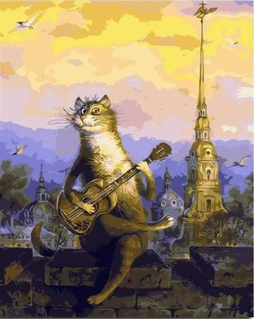 Diamond Paintings - Cat With Guitar
