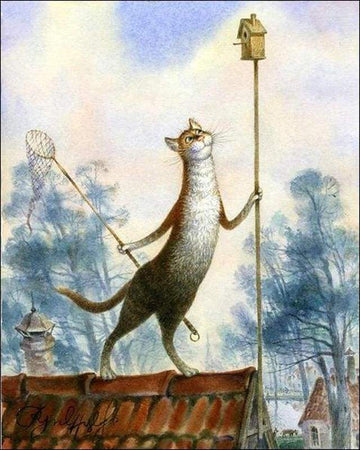 Paint by Numbers Kit - Cat on a roof