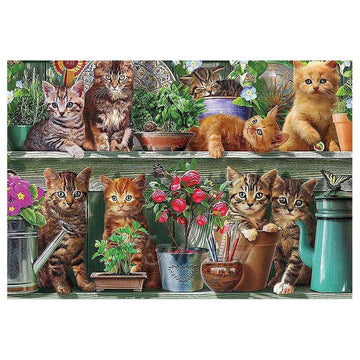 Diamond Paintings - Cats With Potted Plants