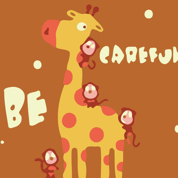 Paint by Numbers Kit - Children Painting kit Giraffe Be Careful