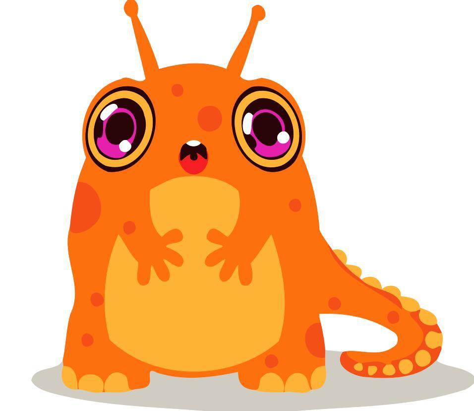 Paint by Numbers Kit - Children Painting kit Orange Monster