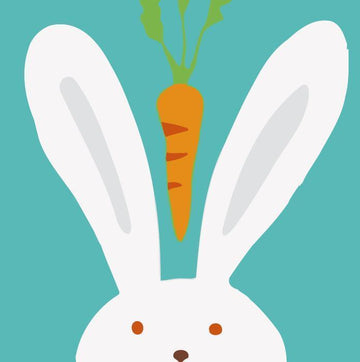 Paint by Numbers Kit - Children Painting kit Rabbit and carrot in the air