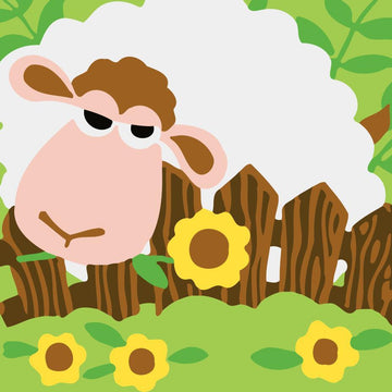 Paint by Numbers Kit - Children Painting kit Sheep and Sunflowers