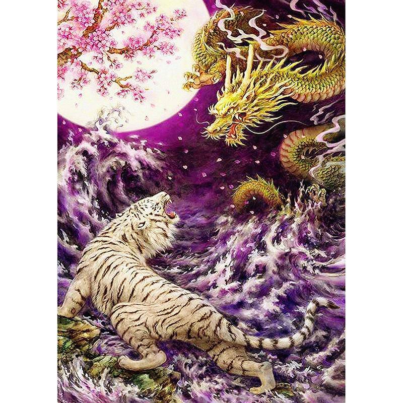 Diamond Paintings - Chinese Dragon Fighting Tiger