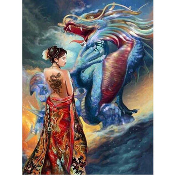 Diamond Paintings - Chinese Goddess and Dragon