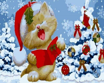 Paint by Numbers Kit - Christmas Cat