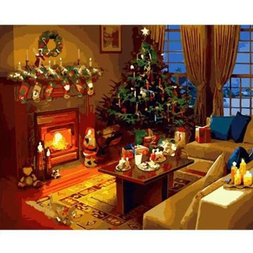Paint by Numbers Kit - Christmas Living Room