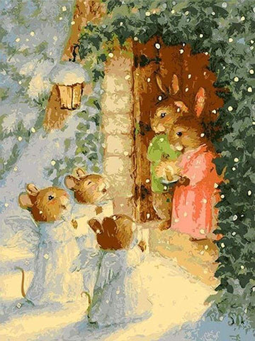 Paint by Numbers Kit - Christmas Rabbits