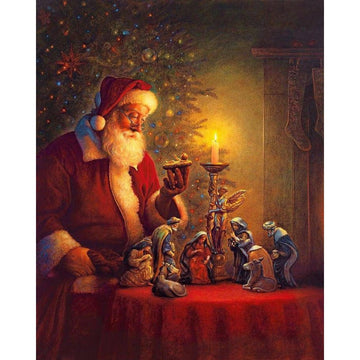 Diamond Paintings - Christmas Santa Claus With Lamp