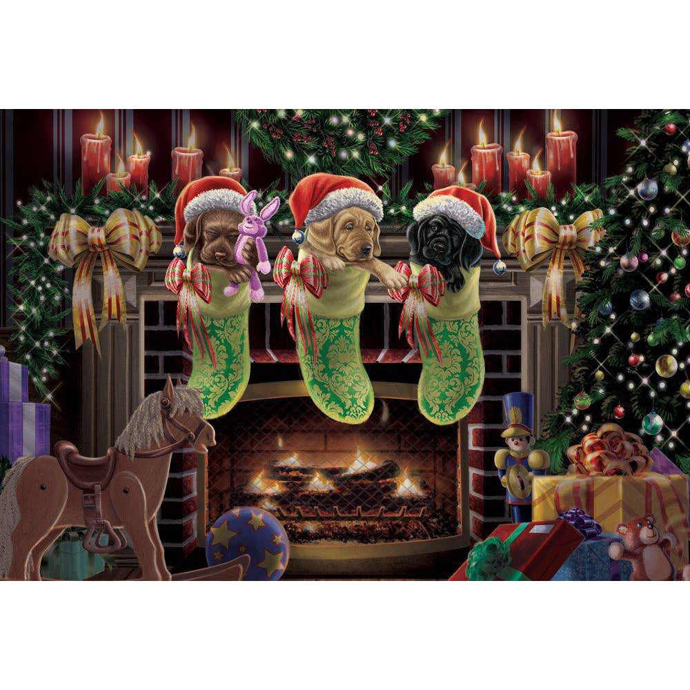 Diamond Paintings - Christmas Stockings Puppy Dog