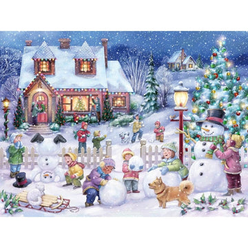 Diamond Paintings - Christmas Village House Tree