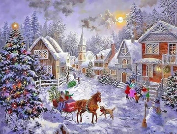 Paint by Numbers Kit - Christmas cottage