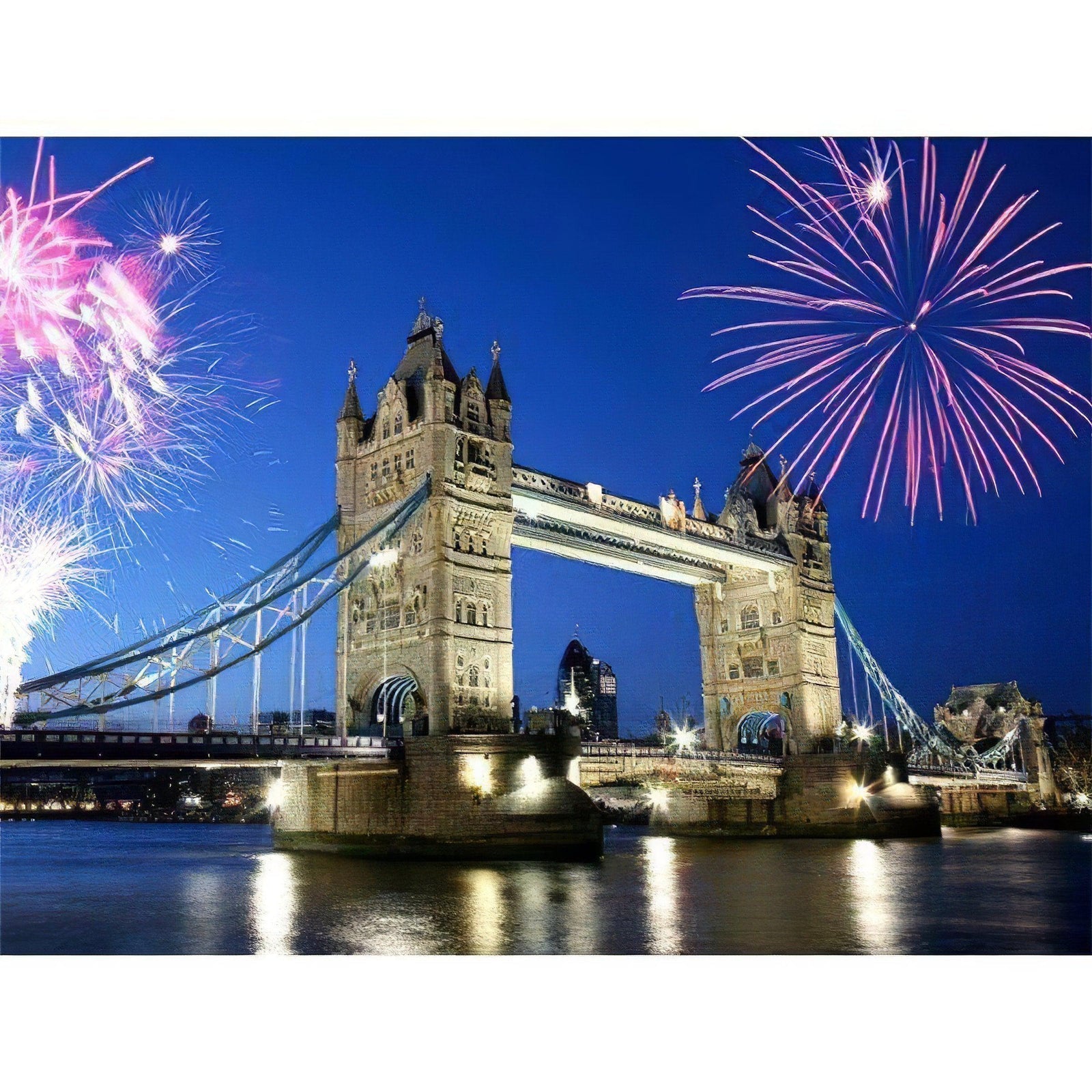 Diamond Paintings - City Bridge And Fireworks