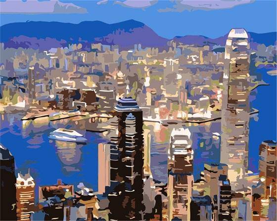 Paint by Numbers Kit - City Connected By River