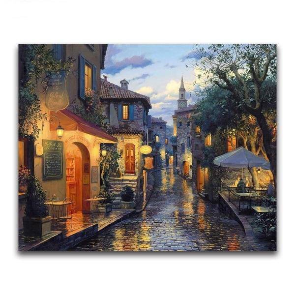 Diamond Paintings - City Houses Lighting