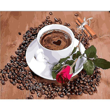 Paint by Numbers Kit - Coffee Rose
